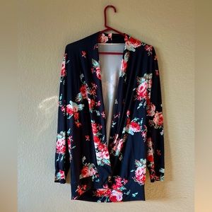 Black floral cardigan